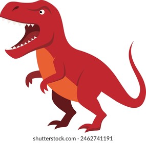 Ilustración vectorial tiranosaurio rex dinosaurio diseño plano