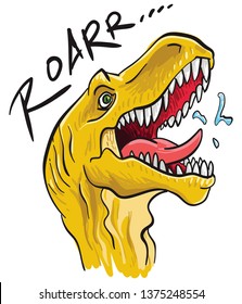 Vector Illustration of Tyrannosaurus Rex head suitable for any graphic design works such as books, infographics and many more