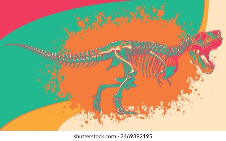 vector illustration of Tyrannosaurus Rex Skeleton design