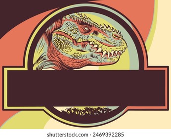 vector illustration of Tyrannosaurus T Rex logo