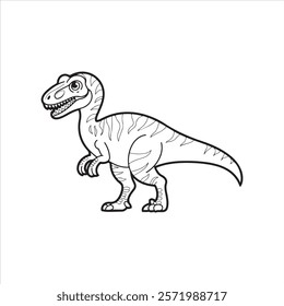 Vector illustration of Tyranosaurus Rex or T-rex or dinosaur . kids coloring page and coloring book 