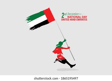 Vector Illustration of UAE National day December 2. Waving flag.