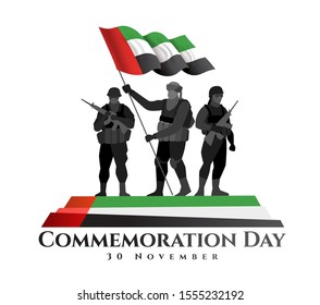 vector illustration uae. November 30th commemoration day of the United Arab Emirates Martyr's Day. graphic design for flyers design for cards, posters. memorial day for fallen soldiers in the UAE