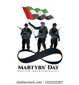 vector illustration uae. November 30th commemoration day of the United Arab Emirates Martyr's Day. graphic design for flyers design for cards, posters. memorial day for fallen soldiers in the UAE