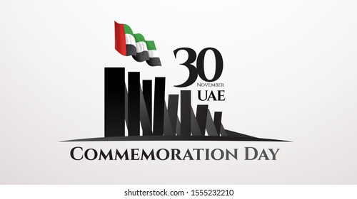 vector illustration uae. November 30th commemoration day of the United Arab Emirates Martyr's Day. graphic design for flyers design for cards, posters. memorial day for fallen soldiers in the UAE