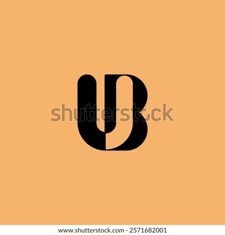 vector illustration of UB letters for icon, symbol or logo. UB letter logo