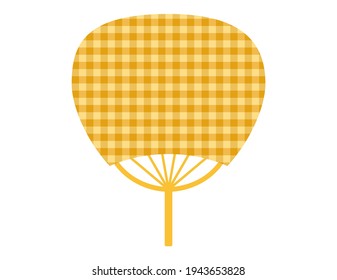 Vector illustration of Uchiwa. Paper fan.