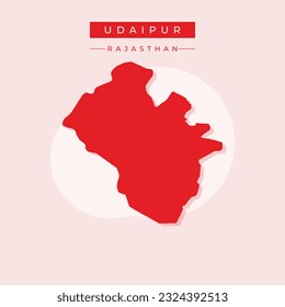 Vector de ilustración vectorial del mapa de la ciudad de Udaipur