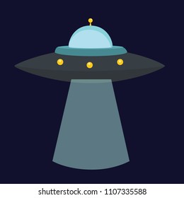 Vector illustration UFO alien spaceship isolated on white background