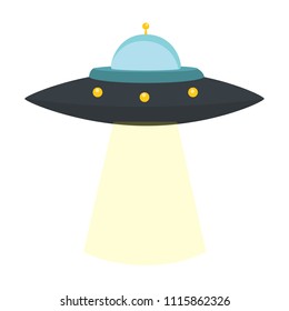 Vector illustration UFO alien spaceship isolated on white background