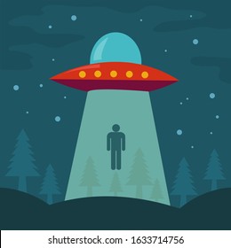 Vector illustration of a ufo. Vector cartoon of a ufo