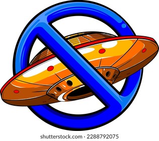 Vector illustration ufo in flat style on white background. digital hand draw design