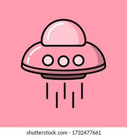 
Ilustración vectorial de OVNI, ícono de Ufo, nave espacial Alien, diseño plano