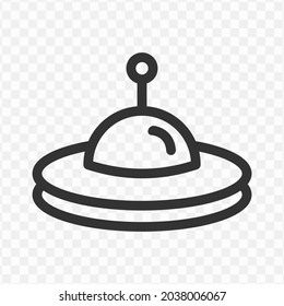 Vector illustration of ufo icon in dark color and transparent background(png).