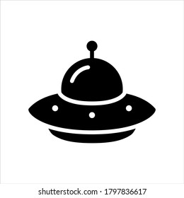 Vector illustration of UFO icon on white background