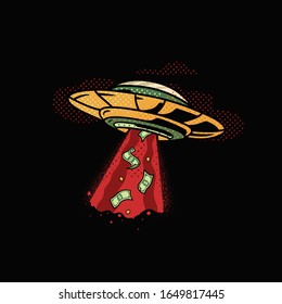 Vector illustration of UFO, vector illustration, isolated vector illustration, editable vector graphic