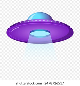 Vector illustration of UFO on transparent background