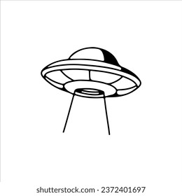 vector illustration of ufo outline
