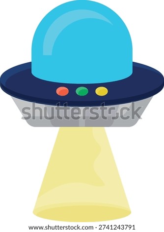Vector illustration of a UFO spaceship, priced at 1 credit, equivalent to $1 USD.