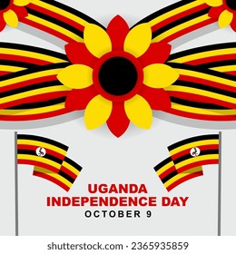 Vector illustration of Uganda independence day, Celebrated every year on 9 October.