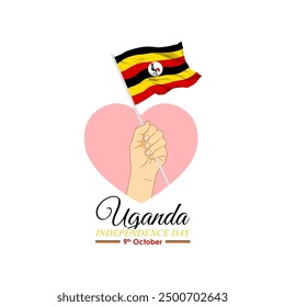 Vector illustration of Uganda Independence Day social media feed template