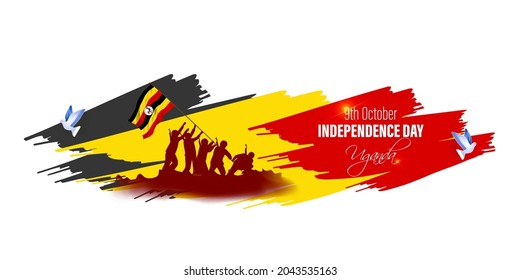 Vektorgrafik für die Unabhängigkeit Ugandas am 10. Oktober