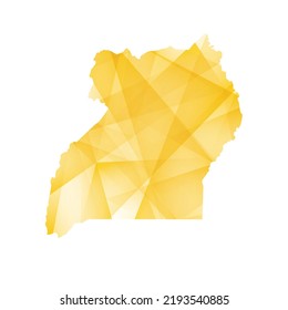 vector illustration of Uganda map with yellow colored geometric shapes