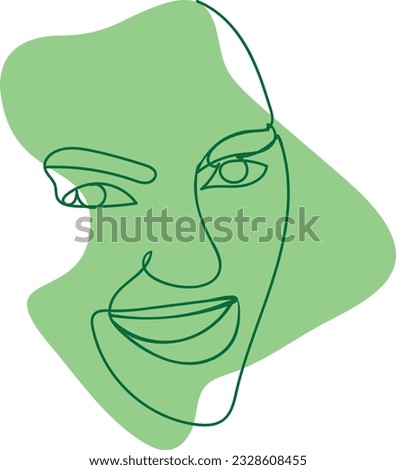 Vector illustration of an ugly face, green face of envy. Evil.
