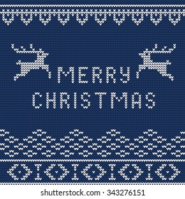 Vector Illustration of Ugly sweater Party for Design, Website, Background, Banner. Merry christmas Knitted Retro cloth with Snowflake Element Template