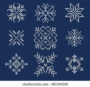 Vector Illustration of Ugly sweater Pattern for Design, Website, background, Banner. Merry Christmas Knitted Retro cloth with Snowflake Element Template