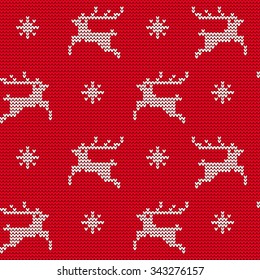 Vector Illustration of Ugly sweater seamless Pattern for Design, Website, Background, Banner. Merry christmas Knitted Retro cloth with Snowflake Element Template