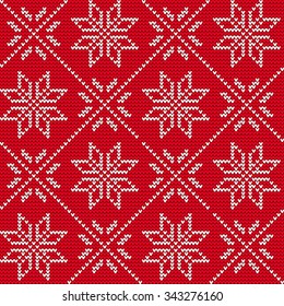 Vector Illustration of Ugly sweater seamless Pattern for Design, Website, Background, Banner. Merry christmas Knitted Retro cloth with Snowflake Element Template