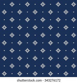 Vector Illustration of Ugly sweater seamless Pattern for Design, Website, Background, Banner. Merry christmas Knitted Retro cloth with Snowflake Element Template