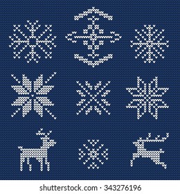 Vector Illustration of Ugly sweater seamless Pattern for Design, Website, Background, Banner. Merry christmas Knitted Retro cloth with Snowflake Element Template