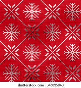 Vector Illustration of Ugly sweater seamless Pattern for Design, Website, Background, Banner. Merry christmas Knitted Retro cloth with Snowflake Element Template