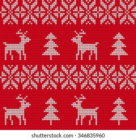 Vector Illustration of Ugly sweater seamless Pattern for Design, Website, Background, Banner. Merry christmas Knitted Retro cloth with Snowflake Element Template