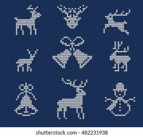 Vector Illustration Of Ugly Sweater Seamless Pattern For Design, Website, Background, Banner. Merry Christmas Knitted Retro Cloth With Snowflake Element Template