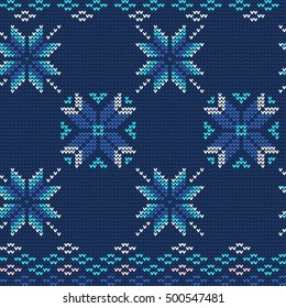 Vector Illustration of Ugly sweater seamless Pattern for Design, Website, Background, Banner. Merry christmas Knitted Retro cloth with Snowflake Element Template