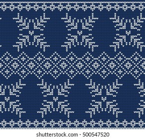 Vector Illustration of Ugly sweater seamless Pattern for Design, Website, Background, Banner. Merry christmas Knitted Retro cloth with Snowflake Element Template