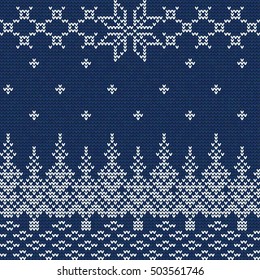 Vector Illustration of Ugly sweater seamless Pattern for Design, Website, Background, Banner. Merry christmas Knitted Retro cloth with Snowflake Element Template