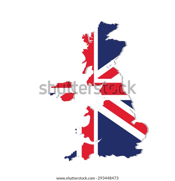 Vector Illustration Uk Map Flag England Stock Vector (Royalty Free ...