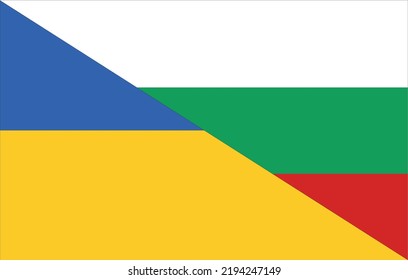 Ilustración vectorial de la bandera de Ucrania y Bulgaria