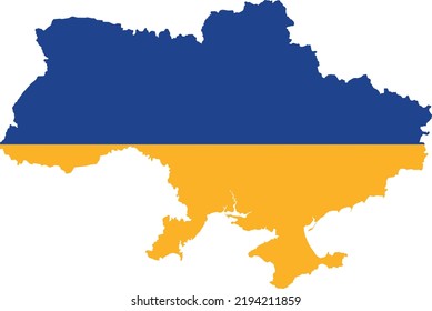 Vector Illustration of Ukraine flag and map