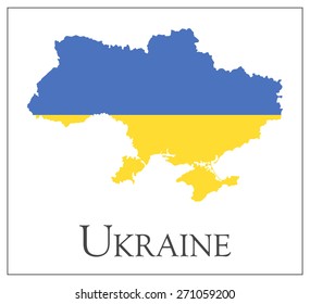 Vector illustration of Ukraine flag map