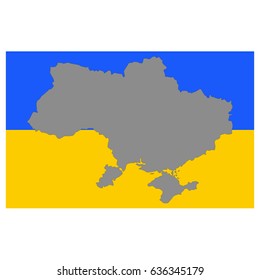 vector illustration of Ukraine flag and map
