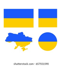vector illustration of Ukraine flag and map