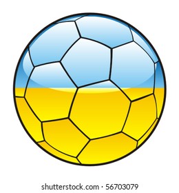 vector illustration of Ukraine flag on soccer ball