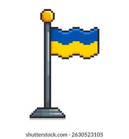 Vector Illustration of Ukraine Flag with Pixel Art Design, perfect for game assets themed designs