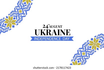 Vektorgrafik des Unabhängigkeitstages der Ukraine. Nationales Muster. Banner
