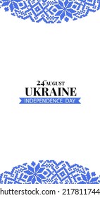 Vector Illustration of  Ukraine Independence Day. National pattern. Banner

